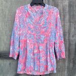 Lilly Pulitzer Sarasota Tunic Top Pintuck Pink Sun Ray Summer Siren Size Medium Photo 0