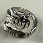 Guitar Shape Silver Tone Fashion Ring Size 5.5 Unisex Music Lover Pinky Ring Photo 6