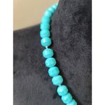 Women's Turquoise Beaded Necklace With Egyptian Winged Pendant And Lobster Clasp Gold Photo 4