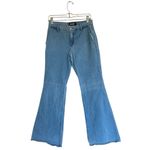 EXPRESS NWOT  Mid Rise Light Wash '70s Flare Jeans BLUE Ultra Hyper Straight Jean Photo 2