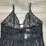 Victoria's Secret Victoria’s Secret Black Fringe Slip And V-String Panty Size Large Photo 5