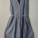 Modcloth  Blue Sleeveless Button Front Fit &‎ Flare Cotton Dress Photo 0