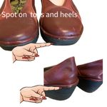 Fly London  "YONI" TWO TONE BURGUNDY LEATHER SLIP ON WEDGE SHOES (38) Photo 8