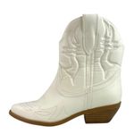 Stylish S White Pointed Toe Stitched Western Cowboy Ankle Boots Booties Size 6.5 Photo 0