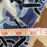 Tory Burch Terry Cloth Hoodie Tunic L chain print blue green white 100% cotton Photo 4