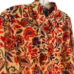 Ralph Lauren Lauren Paisley Floral Blouse Women's Medium Career Preppy Classic Photo 1