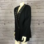 Vintage John Meyer of Norwich black wool blazer with beaded shawl collar large Size 16 Photo 6