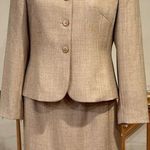 Le Suit 3 button closure blazer, matching bottom pleated trumpet skirt. Sz P12. Photo 0