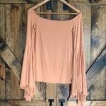 Free People orange bell sleeve off the shoulder blouse size XS Photo 4