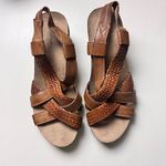 G.H Bass Women's Cognac Brown Remy Strappy Braided Pattern Wedge Sandals Sz 7 Photo 1
