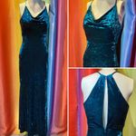 Vtg 90s Morgan Prom Slip Maxi Dress Fairy Grunge Mermaid Goth Bias Cut Velvet XS Blue Photo 1