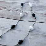 Silver Tone Necklaces with Black & White Photo 7