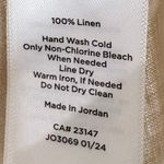 Talbots  Womens Linen Cropped Wide Leg Pants Gold Flat Front Side Zip Size 12P Photo 3