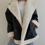 Who What Wear faux leather sherpa shearling jacket coat Photo 0