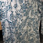 J Jill Pure‎ Jill Organic Cotton Saffron Midi Dress Long Sleeve Blue White Size L Photo 8