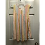 Torrid  Women's Size 2X Multicolor Pastel Rainbow Striped Gauze Smocked Tank Top Photo 2