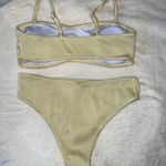Elegant Light Yellow Ribbed Bikini Set Photo 1