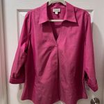 Coldwater Creek  Pink Button-Down Blouse 3/4 Sleeve Professional Shirt XL‎ Photo 0