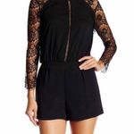 Versatile Lace Long Sleeve Short Romper, size Small, $42, B66 Black Photo 2