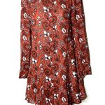 ALC Frank A.L.C Randi Mini Button front Dress Floral print Henna, Black, & White Photo 2