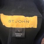 St. John  Bomber Jacket Full Zip Black Gold Zippers Moto Asymmetrical Size Large Photo 10