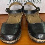 Josef Seibel Catalonia 61 Black Leather Mary Jane Sandals Adjustable Strap comfy Size 7 Photo 0