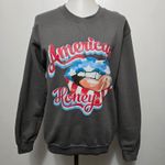 Gildan American Honey Lips Graphic Sweatshirt Charcoal Small Retro Photo 1