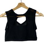 Forever 21 Black Cut Out Mesh Cropped Sports Bra S Photo 0