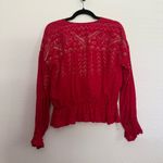 Free People  Counting Stars Long Sleeve Boho Blouse in Red XS Photo 4