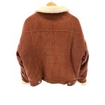 Hoozen Corduroy Sherpa Lined Trucker Jacket Brown Women's Size Medium Photo 4