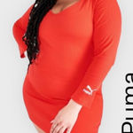 Puma New  Classic Ribbed Bodycon Dress Poppy Red Size 1X Photo 0