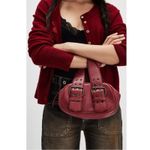 Free People  Say Yes Bag Oxblood Red Leather NWT Y2K Purse Pouchette Charm Bag Photo 1