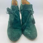 Sézane Sezane deep green suede ankle boots with tassel tie detail. Size 38 Photo 6