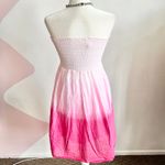 Pink Ombre Tube Top Dress, Y2K 2000s Festival Vacation‎ Girly Medium Photo 2