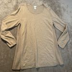 J. JILL Sweater Womens Medium Tunic Tan Long Sleeve Crew Neck Shirt Relaxed Fit Photo 0