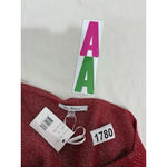 Womans Villa Milano Red Silver Long Sleeve Pullover Oversized Sweater XL NWT Photo 3