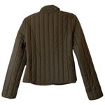 Elie Tahari  Quilted Jacket Olive Green Snap Button Front Coat‎ Sz S - flaw Photo 8