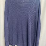 Nic+Zoe  Sweater Womens Medium Blue Linen Blend Knit Long Sleeve Pullover B63 Photo 4
