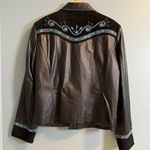 Cripple Creek Leather Suede Snap Down Western Style Shirt Black Size XL Photo 6