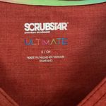 Scrubstar  Women's Fashion Premium Ultimate Mock Wrap Scrub Top Heather Clay S Photo 3