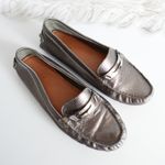 Coach  Nola Silver Calf Grain Leather Logo Slip On Driving Shoe Moccasin Loafers Photo 0