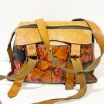 Patricia Nash  Brown Leather Multi Color Floral Satchel Handbag Photo 9