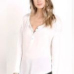 Free People We the Free White Burnout Henley Photo 0