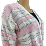 Park Ave. South (M) American VINTAGE 70s White Pink Knit Cardigan Sweater Size M Photo 2