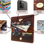 Handmade Western Wallets for Women, Genuine Tooled Leather & Long Credit Card Holder, Cowhide Slim Cell Phone Case, Large Capacity, Cute Clutch & Purse & Handbag Photo 3