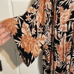 Billabong  Floral Kimono Coverup Black White Bohemian Beach Tie Waist‎ Resort Photo 6