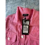 Jones New York NWT! Pink Linen Blend Shacket Jacket With Rolled Tab Small Photo 3