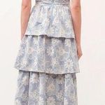 NWT Sofie The Label Blue THE RUMI STRAPLESS TIERED DRESS Floral Embroidered Sm S Photo 1
