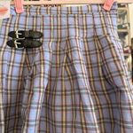 Plaid Pleated Skirt with Buckle Detail Purple Size M Photo 1