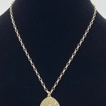 New Directions Gold Disc Drop Necklace Statement Minimalist Fashion Geometric Purple Photo 2
